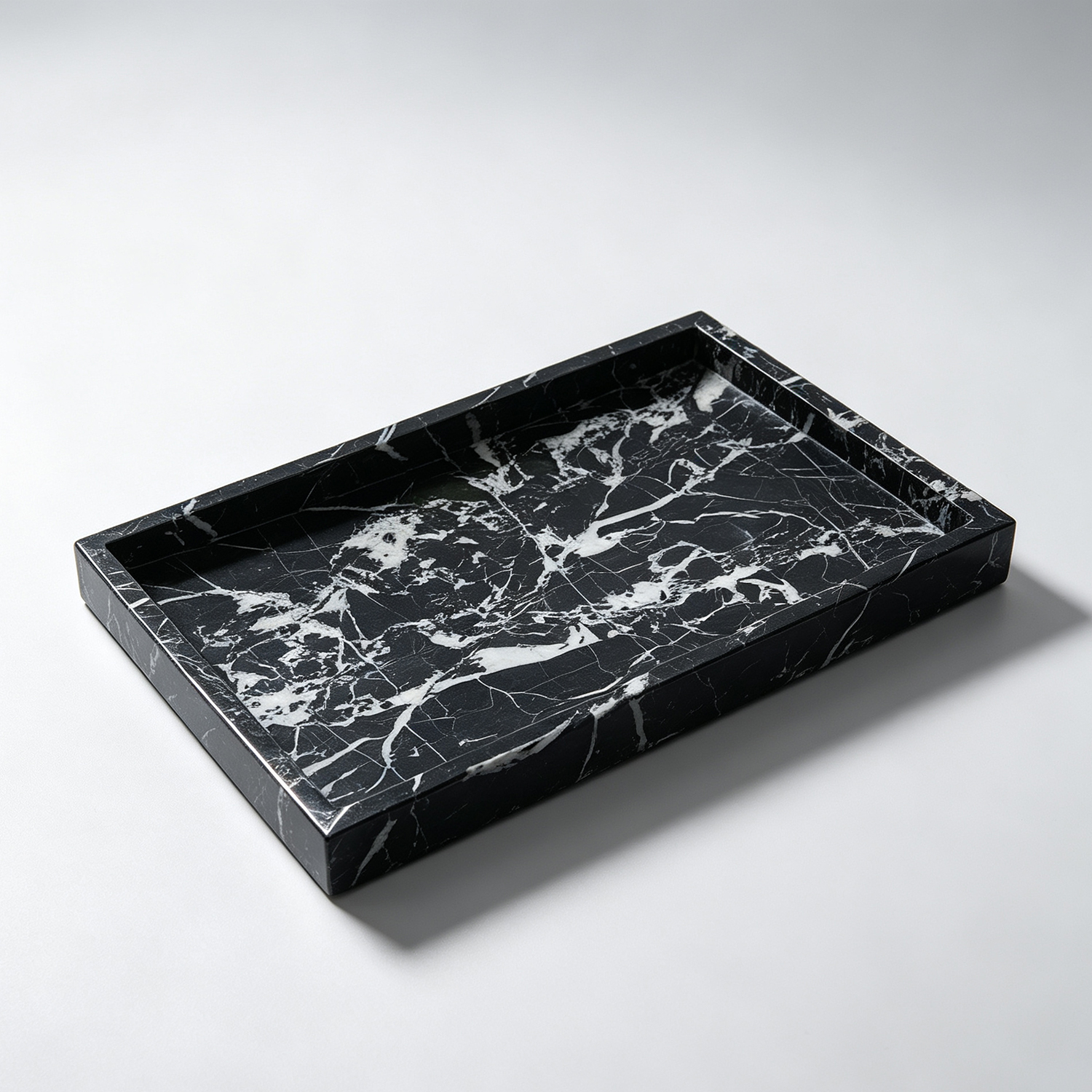 Natural Stone Marble Tray – Luxury Decorative Organizer for Vanity and Bathroom